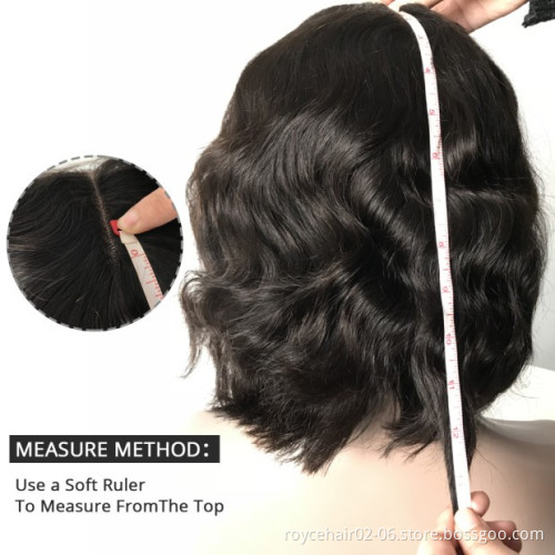 10A Grade 10 12 14 16 Inch 100% Real Human Hair Wigs,Brazilian Virgin Remy Hair Body Wave Short Bob Curly Bob Lace Front Wig